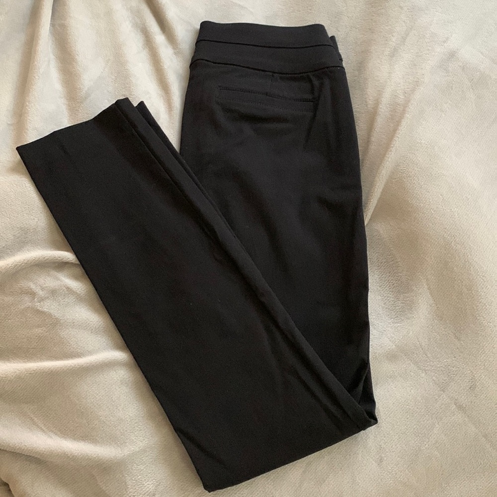 Candies pull on black dress pants with zipper detail